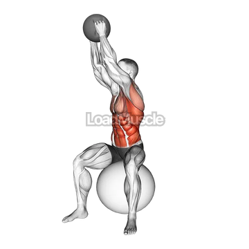 Sitting Woodchopper on Stability Ball